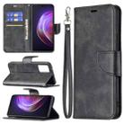 For vivo V21 Retro Lambskin Texture Pure Color Horizontal Flip PU Leather Case with Holder & Card Slots & Wallet & Lanyard(Black) - 1