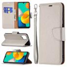 For Samsung Galaxy M32 Litchi Texture Pure Color Horizontal Flip Leather Case with Holder & Card Slots & Wallet & Lanyard(Grey) - 1