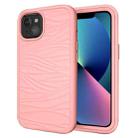 For iPhone 13 mini Wave Pattern 3 in 1 Silicone + PC Shockproof Protective Case (Rose Gold) - 1