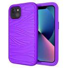 For iPhone 13 mini Wave Pattern 3 in 1 Silicone + PC Shockproof Protective Case (Purple) - 1