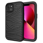 For iPhone 13 Wave Pattern 3 in 1 Silicone + PC Shockproof Protective Case(Black) - 1