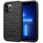 For iPhone 13 Pro Wave Pattern 3 in 1 Silicone + PC Shockproof Protective Case (Black) - 1