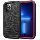 For iPhone 13 Pro Wave Pattern 3 in 1 Silicone + PC Shockproof Protective Case (Black+Hot Pin) - 1