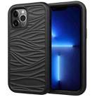 For iPhone 13 Pro Max Wave Pattern 3 in 1 Silicone + PC Shockproof Protective Case (Black) - 1