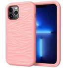 For iPhone 13 Pro Max Wave Pattern 3 in 1 Silicone + PC Shockproof Protective Case (Rose Gold) - 1