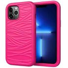 For iPhone 13 Pro Max Wave Pattern 3 in 1 Silicone + PC Shockproof Protective Case (Hot Pink) - 1