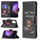 For vivo V21 Colored Drawing Pattern Horizontal Flip Leather Case with Holder & Card Slots & Wallet(Bear) - 1