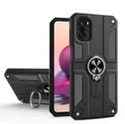 For Xiaomi Redmi Note 10 4G Carbon Fiber Pattern PC + TPU Protective Case with Ring Holder(Black) - 1