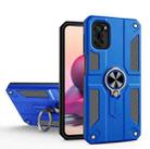 For Xiaomi Redmi Note 10 4G Carbon Fiber Pattern PC + TPU Protective Case with Ring Holder(Dark Blue) - 1