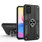 For Xiaomi Redmi Note 10 5G Carbon Fiber Pattern PC + TPU Protective Case with Ring Holder(Black) - 1