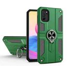 For Xiaomi Redmi Note 10 5G Carbon Fiber Pattern PC + TPU Protective Case with Ring Holder(Dark Green) - 1