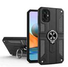 For Xiaomi Redmi Note 10 Pro Carbon Fiber Pattern PC + TPU Protective Case with Ring Holder(Black) - 1