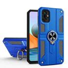 For Xiaomi Redmi Note 10 Pro Carbon Fiber Pattern PC + TPU Protective Case with Ring Holder(Dark Blue) - 1