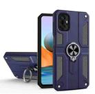 For Xiaomi Redmi Note 10 Pro Max Carbon Fiber Pattern PC + TPU Protective Case with Ring Holder(Sapphire Blue) - 1