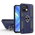 For Xiaomi Mi 11 Lite Carbon Fiber Pattern PC + TPU Protective Case with Ring Holder(Sapphire Blue) - 1