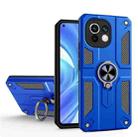 For Xiaomi Mi 11 Lite Carbon Fiber Pattern PC + TPU Protective Case with Ring Holder(Dark Blue) - 1