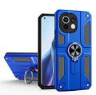 For Xiaomi Mi 11 Carbon Fiber Pattern PC + TPU Protective Case with Ring Holder(Dark Blue) - 1