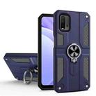 For Xiaomi Poco M3 / Redmi 9 Power Carbon Fiber Pattern PC + TPU Protective Case with Ring Holder(Sapphire Blue) - 1