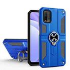 For Xiaomi Poco M3 / Redmi 9 Power Carbon Fiber Pattern PC + TPU Protective Case with Ring Holder(Dark Blue) - 1