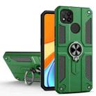 For Xiaomi Redmi 9C Carbon Fiber Pattern PC + TPU Protective Case with Ring Holder(Dark Green) - 1