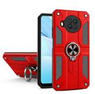 For Xiaomi Mi 10T Lite 5G / Redmi Note 9 Pro 5G Carbon Fiber Pattern PC + TPU Protective Case with Ring Holder(Red) - 1