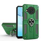 For Xiaomi Mi 10T Lite 5G / Redmi Note 9 Pro 5G Carbon Fiber Pattern PC + TPU Protective Case with Ring Holder(Dark Green) - 1