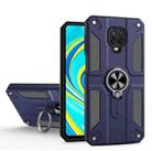 For Xiaomi Redmi Note 9S / Note 9 Pro Carbon Fiber Pattern PC + TPU Protective Case with Ring Holder(Sapphire Blue) - 1