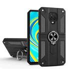 For Xiaomi Redmi Note 9S / Note 9 Pro Carbon Fiber Pattern PC + TPU Protective Case with Ring Holder(Black) - 1