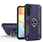 For Xiaomi Mi Note 10 Lite Carbon Fiber Pattern PC + TPU Protective Case with Ring Holder(Sapphire Blue) - 1