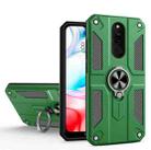 For Xiaomi Redmi 8 Carbon Fiber Pattern PC + TPU Protective Case with Ring Holder(Dark Green) - 1