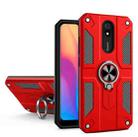 For Xiaomi Redmi 8A Carbon Fiber Pattern PC + TPU Protective Case with Ring Holder(Red) - 1