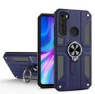 For Xiaomi Redmi Note 8 Carbon Fiber Pattern PC + TPU Protective Case with Ring Holder(Sapphire Blue) - 1