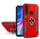 For Xiaomi Redmi Note 8 Carbon Fiber Pattern PC + TPU Protective Case with Ring Holder(Red) - 1