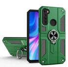 For Xiaomi Redmi Note 8 Carbon Fiber Pattern PC + TPU Protective Case with Ring Holder(Dark Green) - 1
