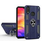 For Xiaomi Redmi Note 7 / Note 7 Pro Carbon Fiber Pattern PC + TPU Protective Case with Ring Holder(Sapphire Blue) - 1