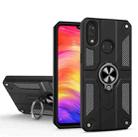 For Xiaomi Redmi Note 7 / Note 7 Pro Carbon Fiber Pattern PC + TPU Protective Case with Ring Holder(Black) - 1