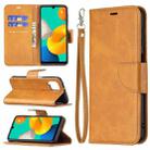 For Samsung Galaxy M32 Retro Lambskin Texture Pure Color Horizontal Flip PU Leather Case with Holder & Card Slots & Wallet & Lanyard(Yellow) - 1