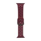 Silicone Watch Band For Apple Watch Ultra 49mm / Series 8&7 45mm / SE 2&6&SE&5&4 44mm / 3&2&1 42mm(Dark Red) - 1