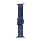 Silicone Watch Band For Apple Watch Ultra 49mm / Series 8&7 45mm / SE 2&6&SE&5&4 44mm / 3&2&1 42mm(Dark Blue) - 1