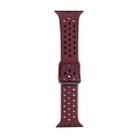 Silicone Watch Band For Apple Watch Series 9&8&7 41mm / SE 3&SE 2&6&SE&5&4 40mm / 3&2&1 38mm(Dark Red) - 1