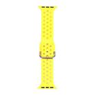 Silicone Watch Band For Apple Watch Series 8&7 41mm / SE 2&6&SE&5&4 40mm / 3&2&1 38mm(Shiny Yellow) - 1