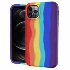 For iPhone 13 mini Rainbow Silicone +PC Shockproof Skid-proof Dust-proof Case (Rainbow Red) - 1