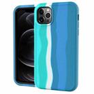 For iPhone 13 mini Rainbow Silicone +PC Shockproof Skid-proof Dust-proof Case (Rainbow Green) - 1