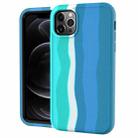 For iPhone 13 Rainbow Silicone +PC Shockproof Skid-proof Dust-proof Case(Rainbow Green) - 1