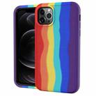 For iPhone 13 Pro Rainbow Silicone +PC Shockproof Skid-proof Dust-proof Case (Rainbow Red) - 1