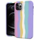 For iPhone 13 Pro Max Rainbow Silicone +PC Shockproof Skid-proof Dust-proof Case (Rainbow Pink) - 1