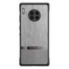 For Huawei Mate 30 Pro Shang Rui Wood Grain Skin PU + TPU Shockproof Case(Grey) - 1