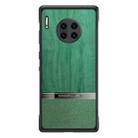 For Huawei Mate 30 Pro Shang Rui Wood Grain Skin PU + TPU Shockproof Case(Green) - 1