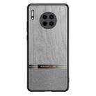 For Huawei Mate 30 Shang Rui Wood Grain Skin PU + TPU Shockproof Case(Grey) - 1