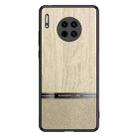 For Huawei Mate 30 Shang Rui Wood Grain Skin PU + TPU Shockproof Case(Wood Color) - 1